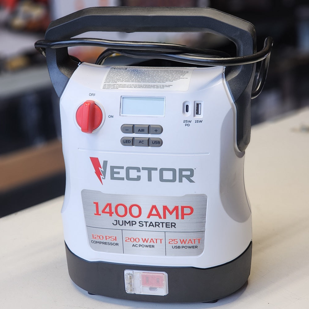 1400A Jump Starter, Compressor, USB and AC Power (VECJ14C) 1400A Jump Starter, Compressor, USB and AC Power (VECJ14C)